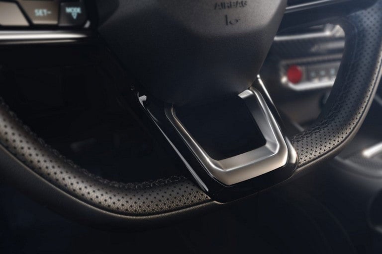 2024 Ford Mustang® model interior showing the flat-bottom steering wheel | Zook Motors in Kane PA